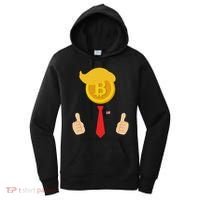 Bitcoin Trump Hair Cryptocurrency President Trump 45 47 Maga Women's Hoodie thumb 0