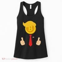 Bitcoin Trump Hair Cryptocurrency President Trump 45 47 Maga Women's Tank Top thumb 0