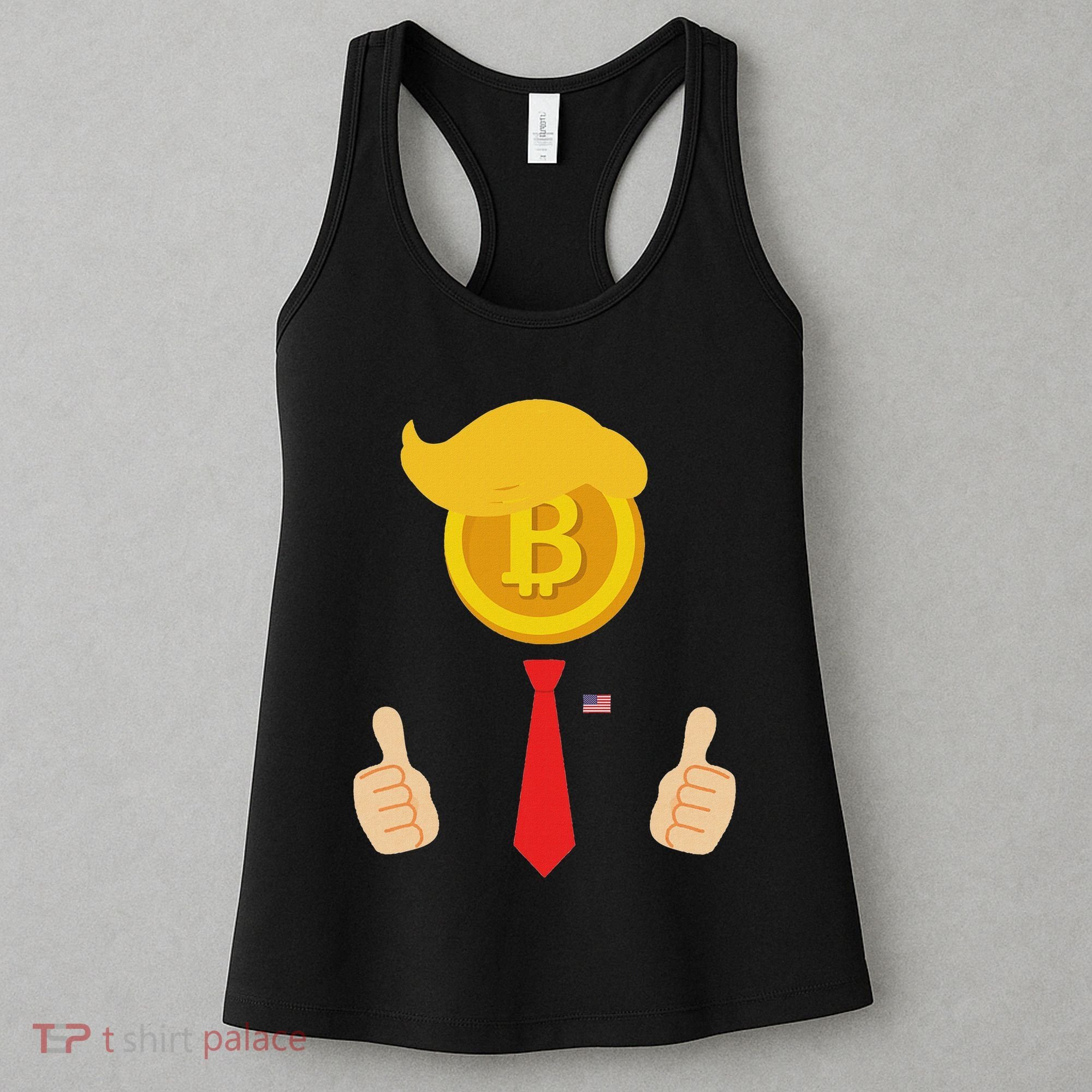Bitcoin Trump Hair Cryptocurrency President Trump 45 47 Maga Women's Tank Top