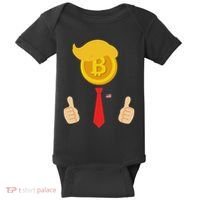 Bitcoin Trump Hair Cryptocurrency President Trump 45 47 Maga Baby Bodysuit thumb 0