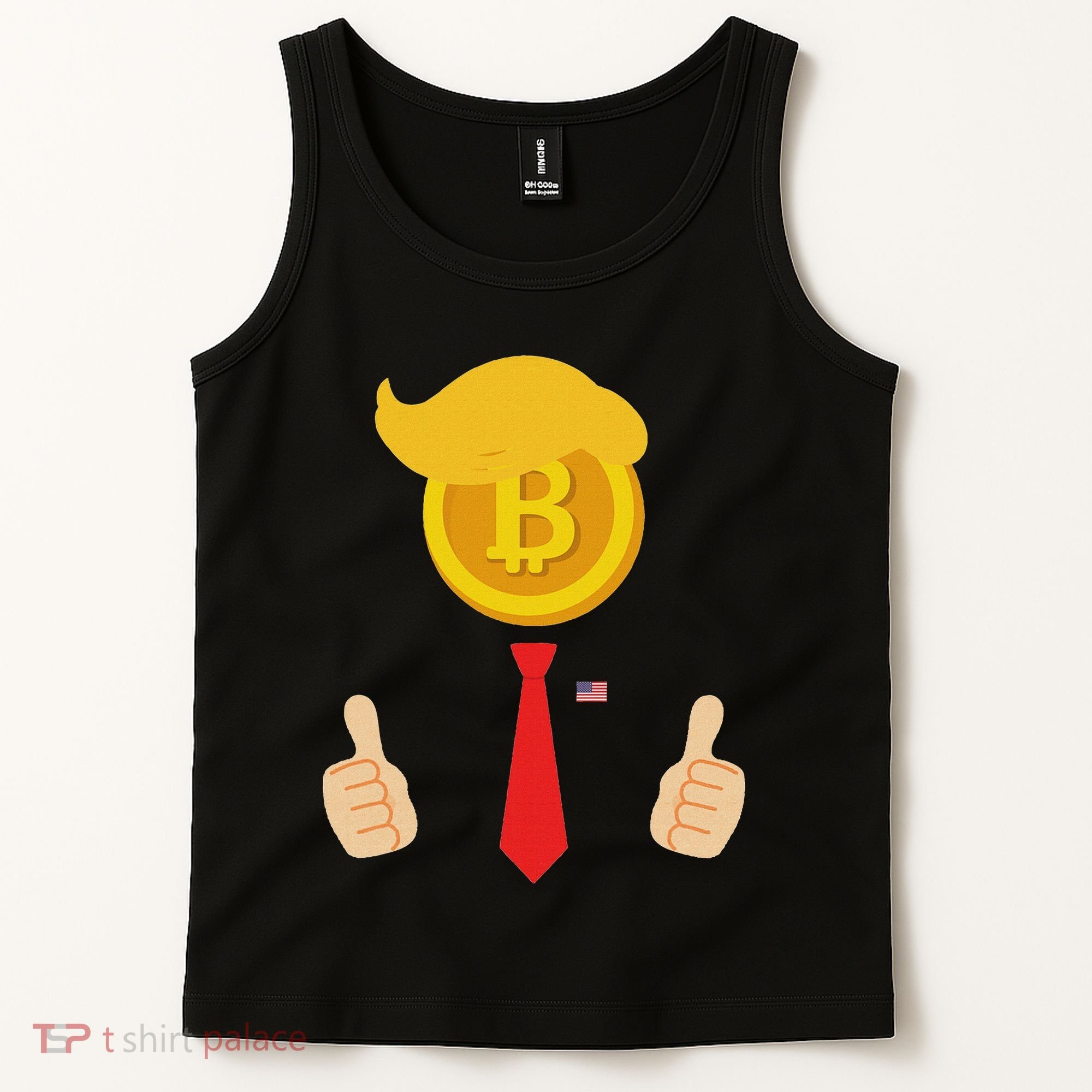 Bitcoin Trump Hair Cryptocurrency President Trump 45 47 Maga Tank Top