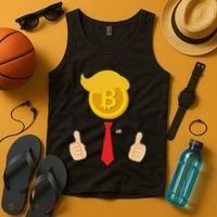 Bitcoin Trump Hair Cryptocurrency President Trump 45 47 Maga Tank Top thumb 4