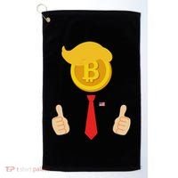 Bitcoin Trump Hair Cryptocurrency President Trump 45 47 Maga Golf Towel thumb 0