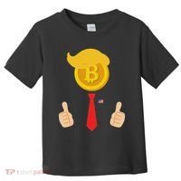 Bitcoin Trump Hair Cryptocurrency President Trump 45 47 Maga Toddler T-Shirt thumb 0