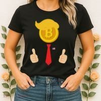 Bitcoin Trump Hair Cryptocurrency President Trump 45 47 Maga Women's T-Shirt thumb 2