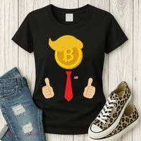 Bitcoin Trump Hair Cryptocurrency President Trump 45 47 Maga Women's T-Shirt thumb 3