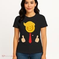 Bitcoin Trump Hair Cryptocurrency President Trump 45 47 Maga Women's T-Shirt thumb 4