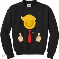 Bitcoin Trump Hair Cryptocurrency President Trump 45 47 Maga Kids Sweatshirt thumb 0