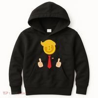 Bitcoin Trump Hair Cryptocurrency President Trump 45 47 Maga Kids Hoodie thumb 0