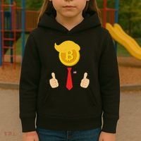 Bitcoin Trump Hair Cryptocurrency President Trump 45 47 Maga Kids Hoodie thumb 3