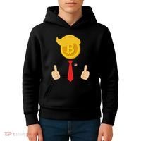Bitcoin Trump Hair Cryptocurrency President Trump 45 47 Maga Kids Hoodie thumb 4