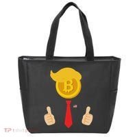 Bitcoin Trump Hair Cryptocurrency President Trump 45 47 Maga Tote Bag thumb 0