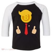Bitcoin Trump Hair Cryptocurrency President Trump 45 47 Maga Toddler Fine Jersey T-Shirt thumb 0