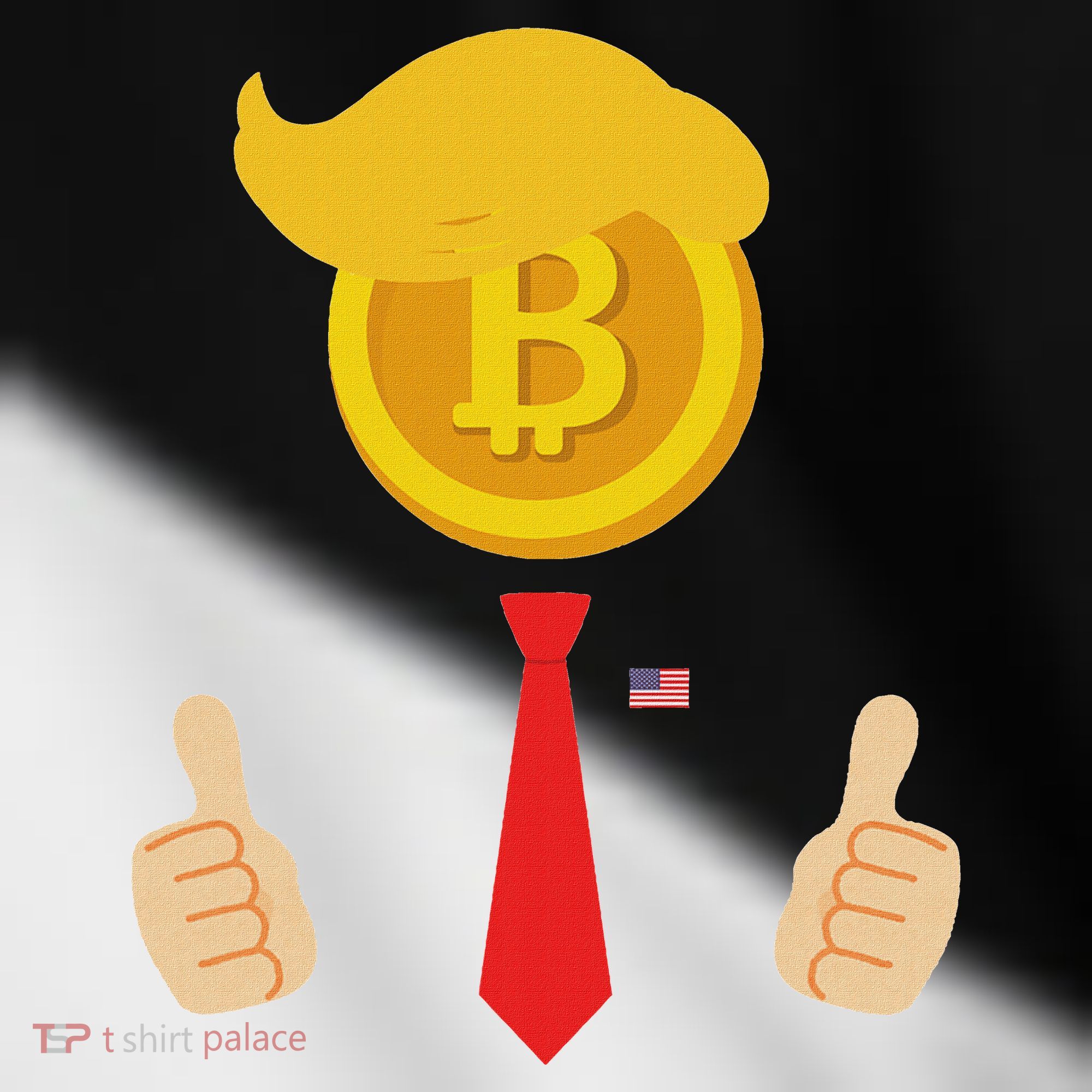 Bitcoin Trump Hair Cryptocurrency President Trump 45 47 Maga Toddler Fine Jersey T-Shirt