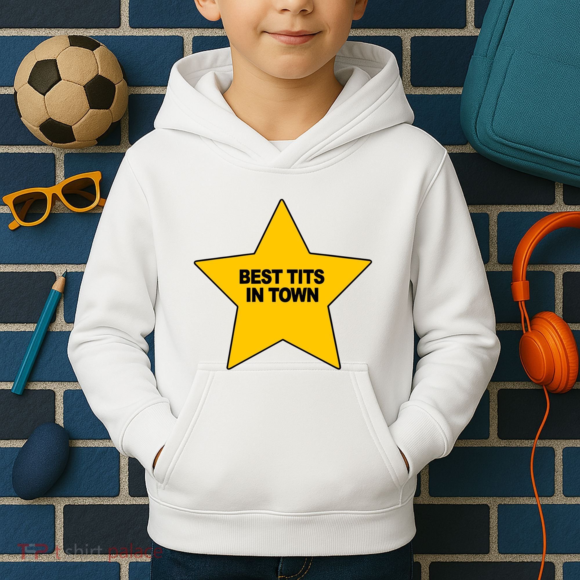 Best Tits In Town Kids Hoodie