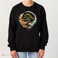 Bonsai Tree In Japanese Zen Buddhist Enso Circle Christmas Women's Sweatshirt thumb 0