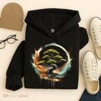 Bonsai Tree In Japanese Zen Buddhist Enso Circle Christmas Hoodie thumb 4