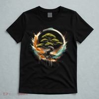Bonsai Tree In Japanese Zen Buddhist Enso Circle Christmas T-Shirt thumb 5