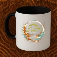 Bonsai Tree In Japanese Zen Buddhist Enso Circle Christmas Coffee Mug thumb 2