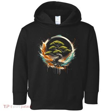 Bonsai Tree In Japanese Zen Buddhist Enso Circle Christmas Toddler Hoodie