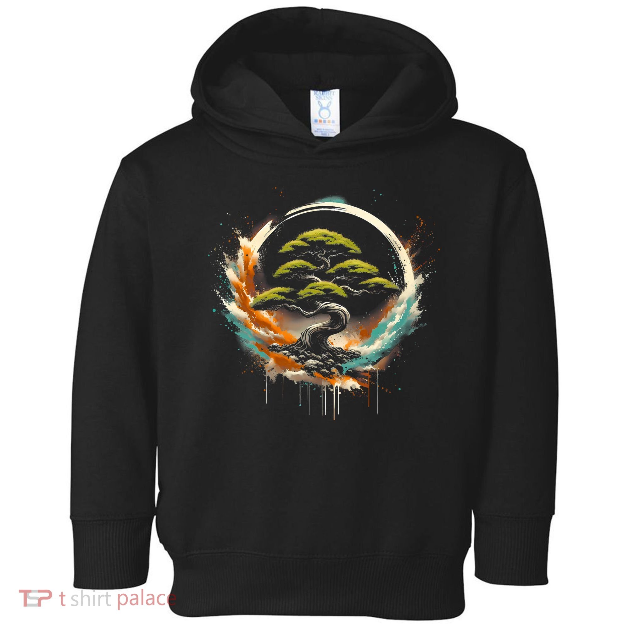 Bonsai Tree In Japanese Zen Buddhist Enso Circle Christmas Toddler Hoodie