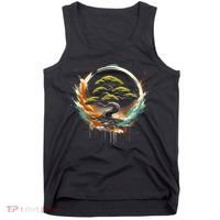 Bonsai Tree In Japanese Zen Buddhist Enso Circle Christmas Tank Top thumb 0
