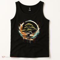 Bonsai Tree In Japanese Zen Buddhist Enso Circle Christmas Tank Top thumb 2