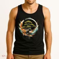 Bonsai Tree In Japanese Zen Buddhist Enso Circle Christmas Tank Top thumb 3