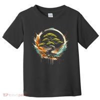 Bonsai Tree In Japanese Zen Buddhist Enso Circle Christmas Toddler T-Shirt thumb 0
