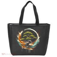 Bonsai Tree In Japanese Zen Buddhist Enso Circle Christmas Tote Bag thumb 0