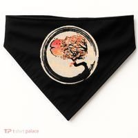 Bonsai Tree in Enso Circle Japanese Zen USA-Made Doggie Bandana thumb 0