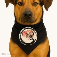 Bonsai Tree in Enso Circle Japanese Zen USA-Made Doggie Bandana thumb 1
