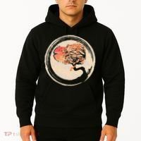 Bonsai Tree in Enso Circle Japanese Zen Hoodie thumb 2