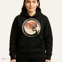 Bonsai Tree in Enso Circle Japanese Zen Hoodie thumb 5
