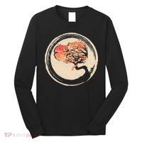 Bonsai Tree in Enso Circle Japanese Zen Long Sleeve Shirt thumb 0