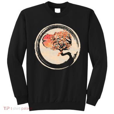Bonsai Tree in Enso Circle Japanese Zen Sweatshirt