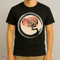 Bonsai Tree in Enso Circle Japanese Zen T-Shirt thumb 3