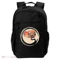 Bonsai Tree in Enso Circle Japanese Zen Backpack thumb 0