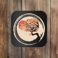 Bonsai Tree in Enso Circle Japanese Zen Coaster thumb 0