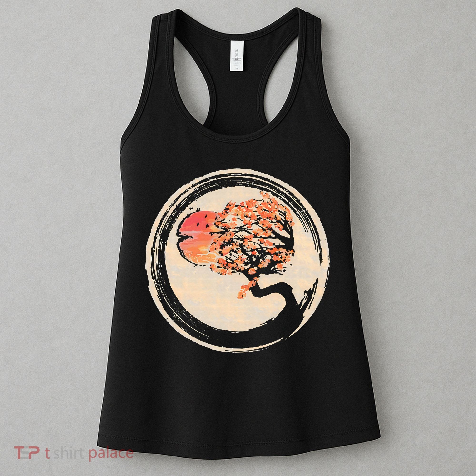 Bonsai Tree in Enso Circle Japanese Zen Women's Tank Top