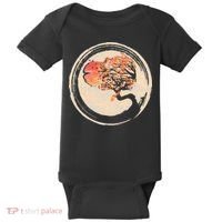 Bonsai Tree in Enso Circle Japanese Zen Baby Bodysuit thumb 0
