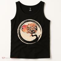 Bonsai Tree in Enso Circle Japanese Zen Tank Top thumb 2