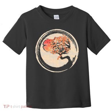 Bonsai Tree in Enso Circle Japanese Zen Toddler T-Shirt