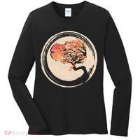 Bonsai Tree in Enso Circle Japanese Zen Women's Long Sleeve Shirt thumb 0