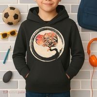 Bonsai Tree in Enso Circle Japanese Zen Kids Hoodie thumb 2