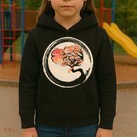 Bonsai Tree in Enso Circle Japanese Zen Kids Hoodie thumb 3