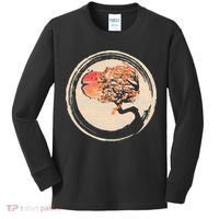 Bonsai Tree in Enso Circle Japanese Zen Kids Long Sleeve Shirt thumb 0