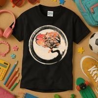 Bonsai Tree in Enso Circle Japanese Zen Kids T-Shirt thumb 3