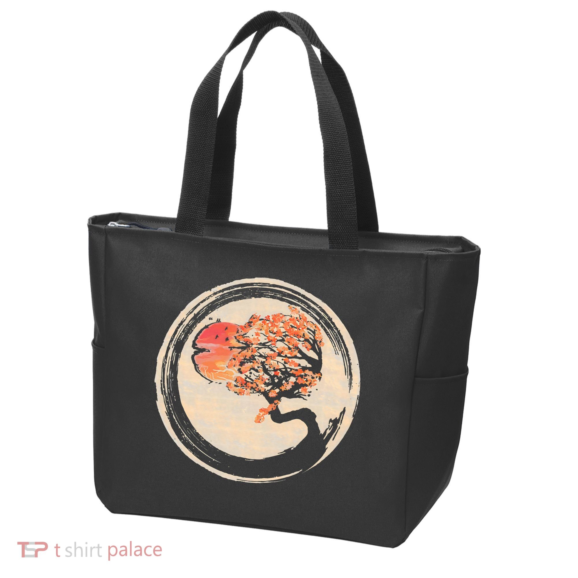 Bonsai Tree in Enso Circle Japanese Zen Tote Bag