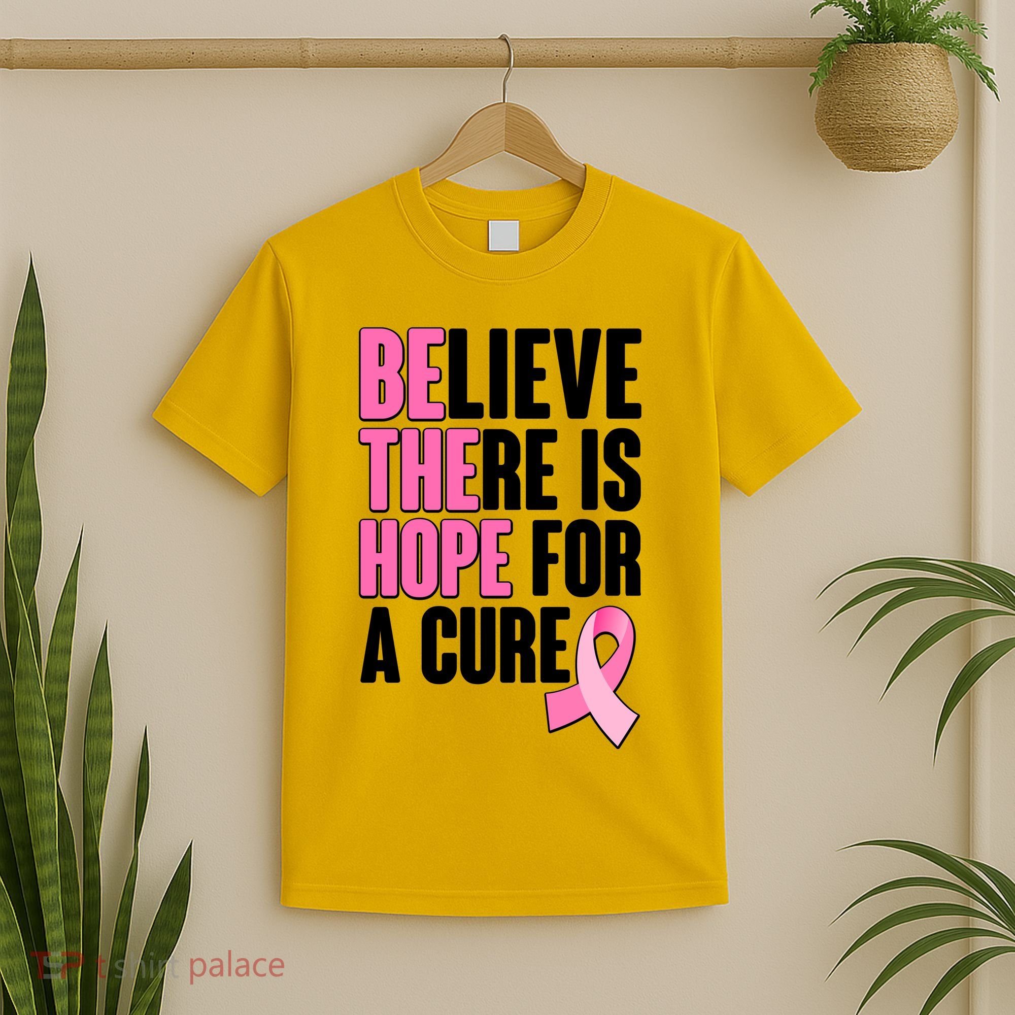 Believe There Is Hope For A Cure Be The Hope Breast Cancer Awareness T-Shirt